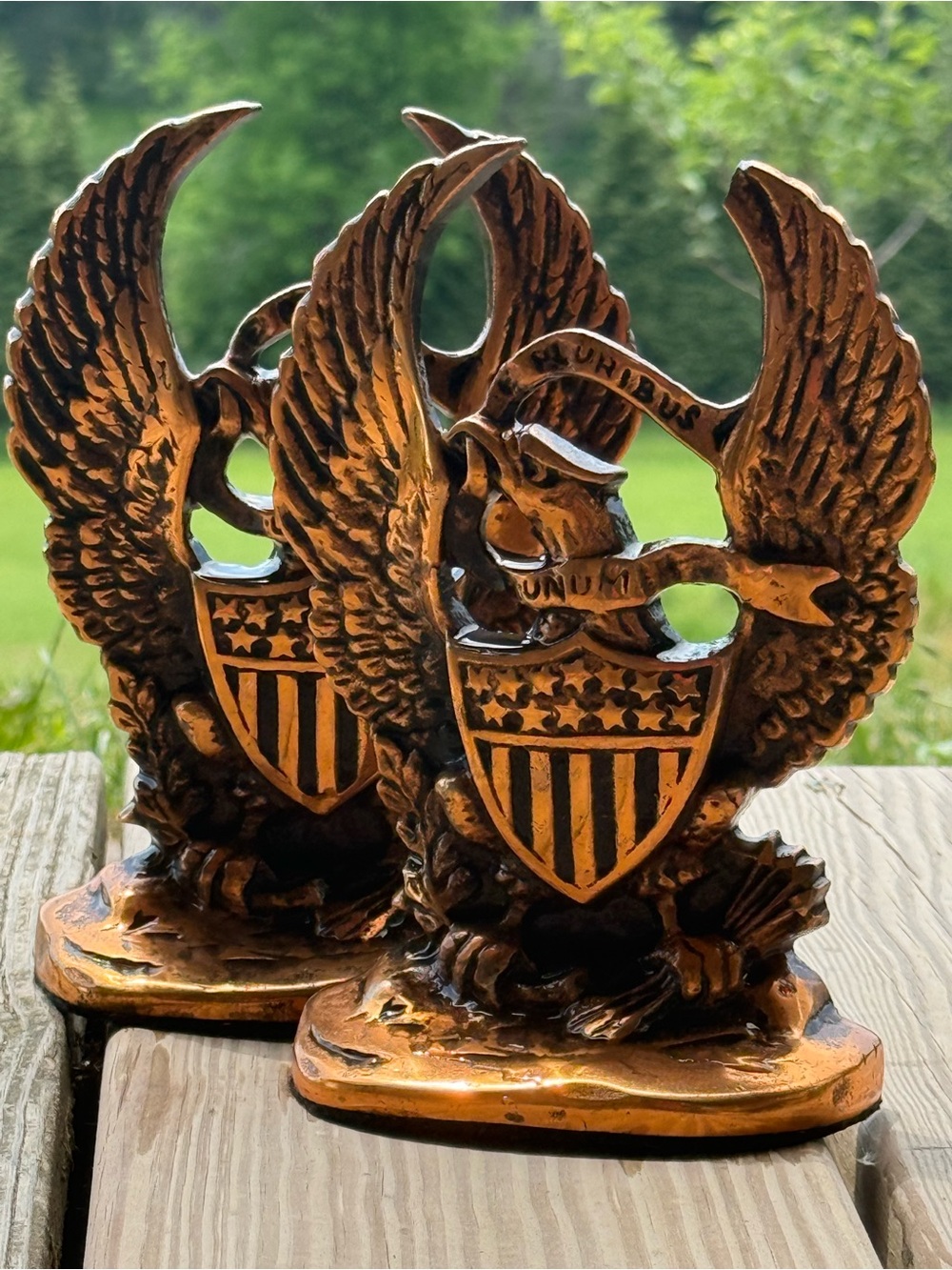 Brass Patriotic Book Ends